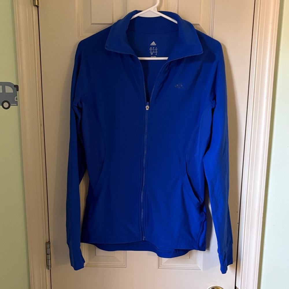 adidas Women's Blue Zip-Front Utility Jacket
